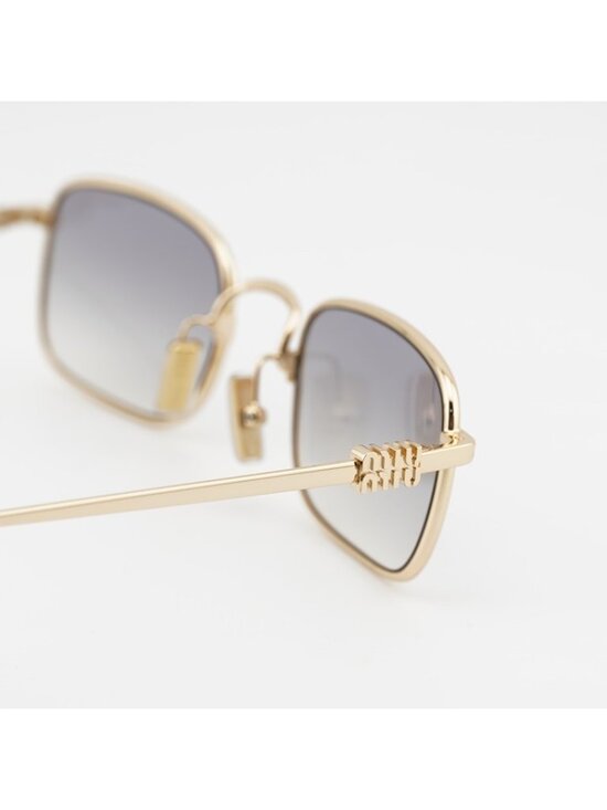 Miu Miu MUA53S 5AK04O Sunglasses Gold Rectangle Frame, Grey Gradient Lenses